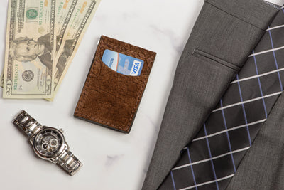 Tan Hippopotamus Bifold Slim Profile Wallet With Money Clip - Bullhide Belts