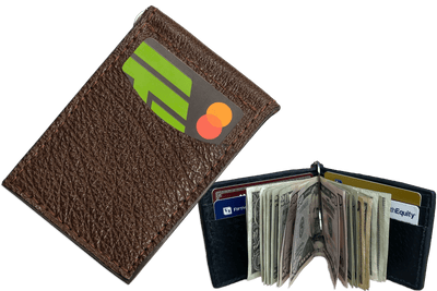 Brown Shark Bifold Slim Profile Wallet With Money Clip - Bullhide Belts