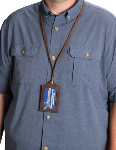 Brown Leather Lanyard – Perfect for ID, Security Access, and Cruise Sea Passes - BullhideBelts.com