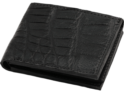 Black Alligator Luxury Designer Exotic Bifold Wallet With Flip Up ID Window **SHIPS APRIL 8th** - BullhideBelts.com