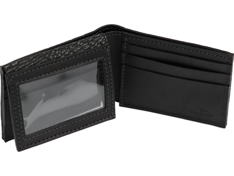 Black Suede Shark Luxury Designer Exotic Bifold Wallet With Flip Up ID Window **SHIPS APRIL 8th** - BullhideBelts.com