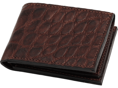 Brown Alligator Luxury Designer Exotic Bifold Wallet With Flip Up ID Window **SHIPS APRIL 8th** - BullhideBelts.com