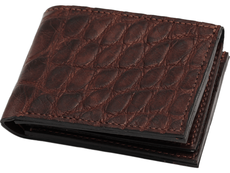 Brown Alligator Luxury Designer Exotic Bifold Wallet With Flip Up ID Window **SHIPS APRIL 8th** - BullhideBelts.com