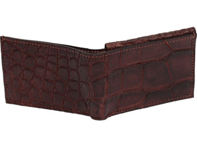 Brown Alligator Luxury Designer Exotic Bifold Wallet With Flip Up ID Window **SHIPS APRIL 8th** - BullhideBelts.com