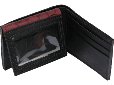 Burgundy Alligator Luxury Designer Exotic Bifold Wallet With Flip Up ID Window **SHIPS APRIL 8th** - BullhideBelts.com