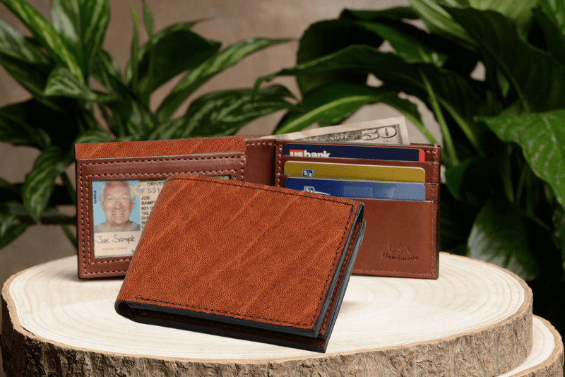 Caramel Brown Elephant Luxury Designer Exotic Bifold Wallet With Flip Up ID Window **SHIPS APRIL 8th** - BullhideBelts.com