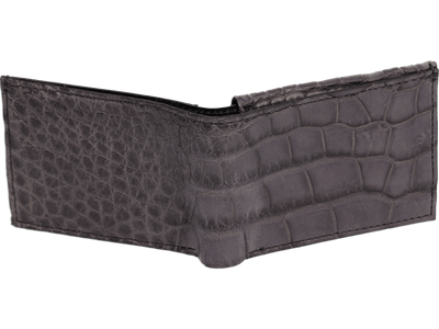 Gray Alligator Luxury Designer Exotic Bifold Wallet With Flip Up ID Window **SHIPS APRIL 8th** - BullhideBelts.com