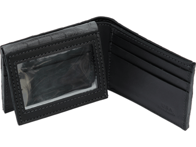 Gray Alligator Luxury Designer Exotic Bifold Wallet With Flip Up ID Window **SHIPS APRIL 8th** - BullhideBelts.com