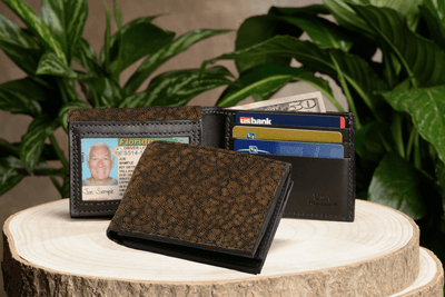 Tree Bark Elephant Luxury Designer Exotic Bifold Wallet With Flip Up ID Window **SHIPS APRIL 8th** - BullhideBelts.com