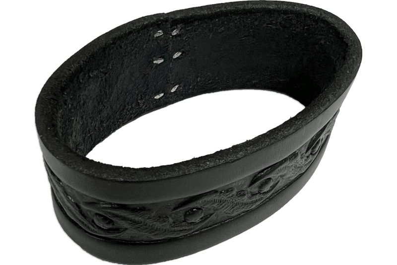 Extra Black Embossed 3.5" Santa Belt Keeper Loop Only - Bullhide Belts