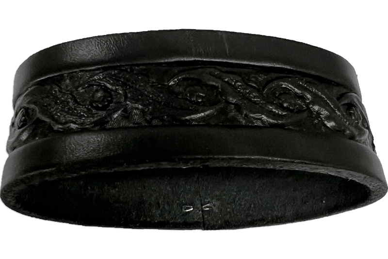 Extra Black Embossed 3.5" Santa Belt Keeper Loop Only - Bullhide Belts