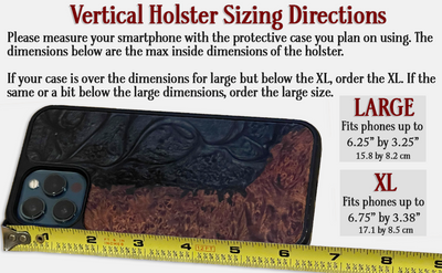 Medium Brown Leather Vertical Cellphone Holster Case - Bullhide Belts