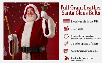 The Santa Claus: Black Leather Oak Leaf Embossed 3.50" - Bullhide Belts