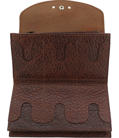 Medium Brown Bison Leather Deluxe Women's Wallet - Bullhide Belts