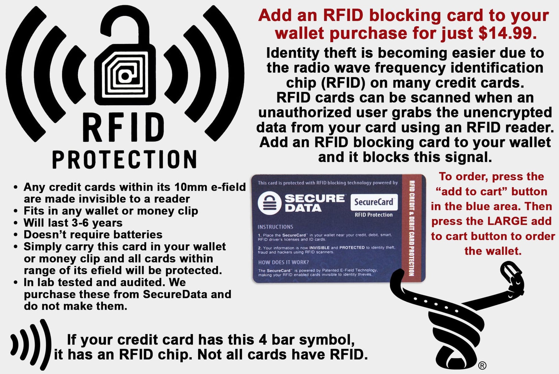 RFID Blocking Card (Insert into your wallet purchase to protect your c –  Bullhide Belts