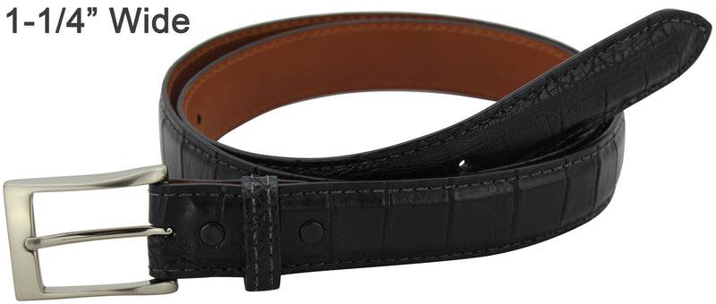 Black alligator skin leather belt 1-1/4 wide by Bullhide Belts