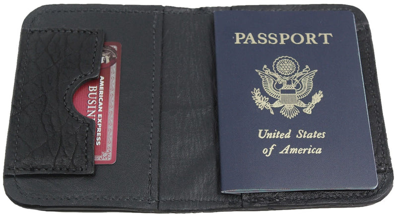 Bullhide Belts Black American Bison Passport Wallet