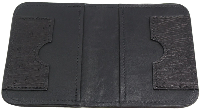 Bullhide Belts Black Ostrich Passport Wallet