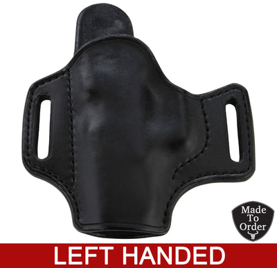 Black Leather Molded Gun Holster - Straight Drop - Black Stitching - Left Handed - Bullhide Belts