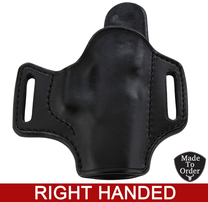 Black Leather Molded Gun Holster - Straight Drop - Black Stitching - Right Handed - Bullhide Belts