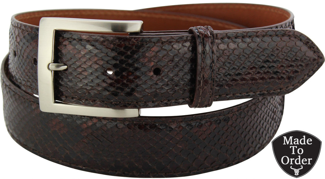 Brown Genuine Snakeskin Leather Belt Genuine Snakeskin Belt 26-29 1/2 Tan Brown Honors | eBay main image 4