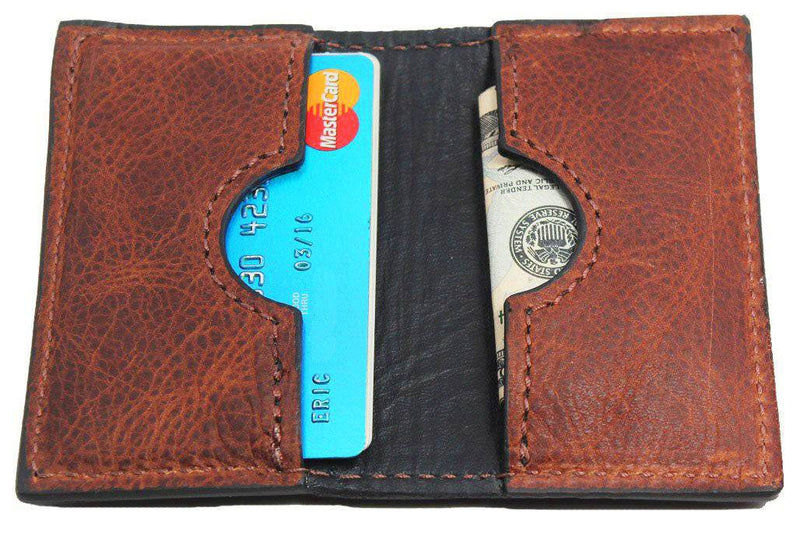 Brown American Bison Credit Card & Business Card Wallet - Bullhide Belts
