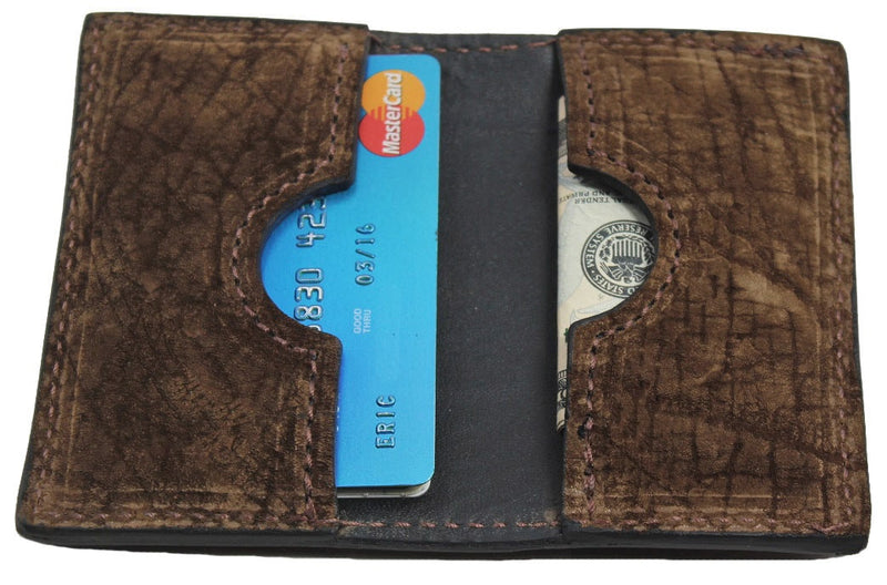 Brown Hippopotamus Credit Card & Business Card Wallet - Bullhide Belts