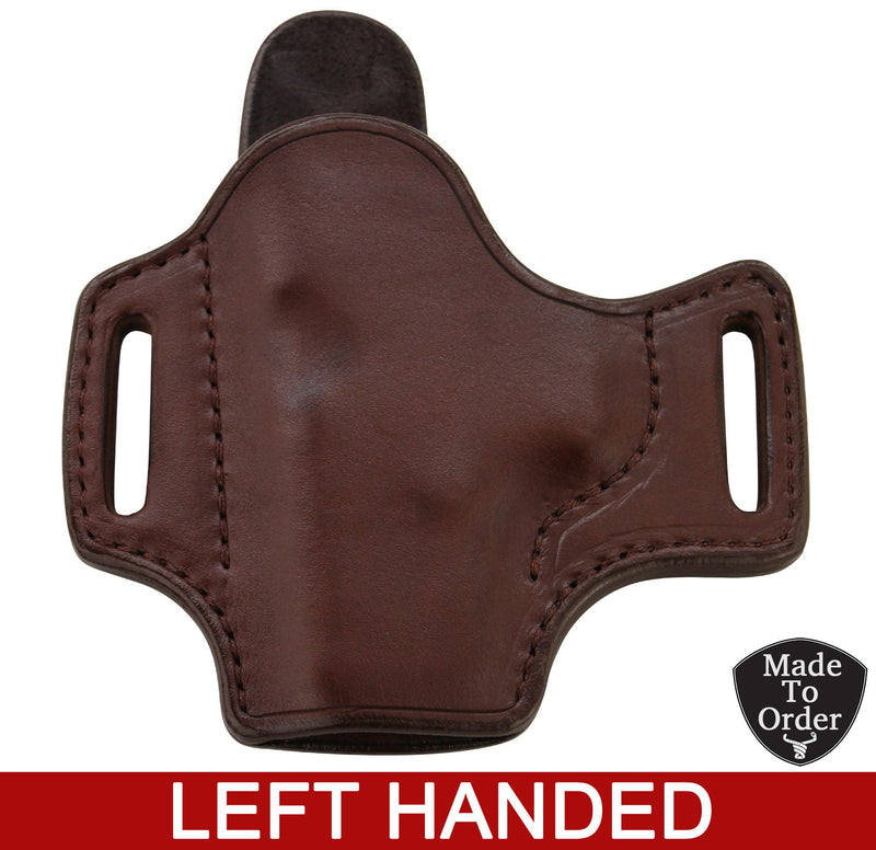 Brown Leather Molded Gun Holster - Straight Drop - Brown Stitching - Left Handed - Bullhide Belts