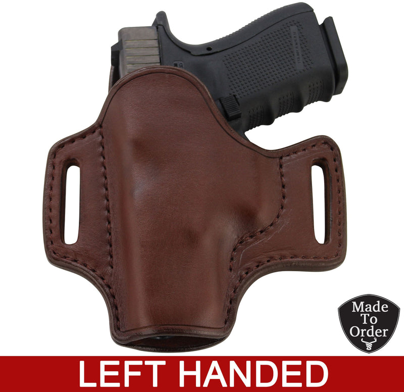 Brown Leather Molded Gun Holster - Straight Drop - Brown Stitching - Left Handed - Bullhide Belts