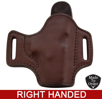 Brown Leather Molded Gun Holster - Straight Drop - Brown Stitching - Right Handed - Bullhide Belts