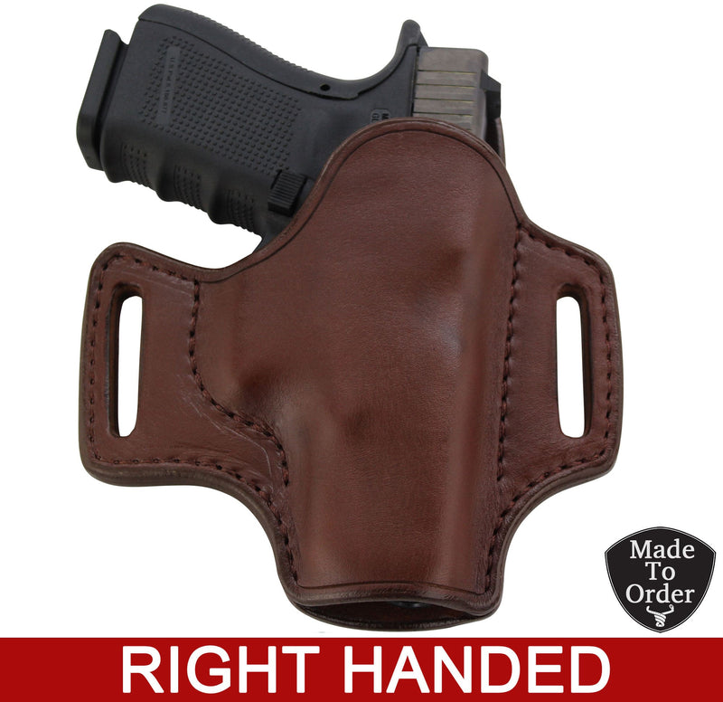 Brown Leather Molded Gun Holster - Straight Drop - Brown Stitching - Right Handed - Bullhide Belts