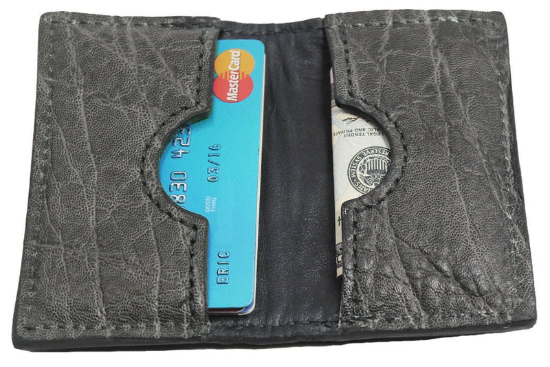 Charcoal Gray Elephant Credit Card & Business Card Wallet - Bullhide Belts