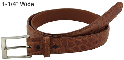 Bullhide Belts Cognac American Alligator Dress or Casual Designer Belt