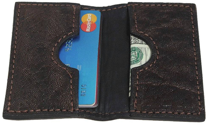 Dark Brown Elephant Credit Card & Business Card Wallet - Bullhide Belts