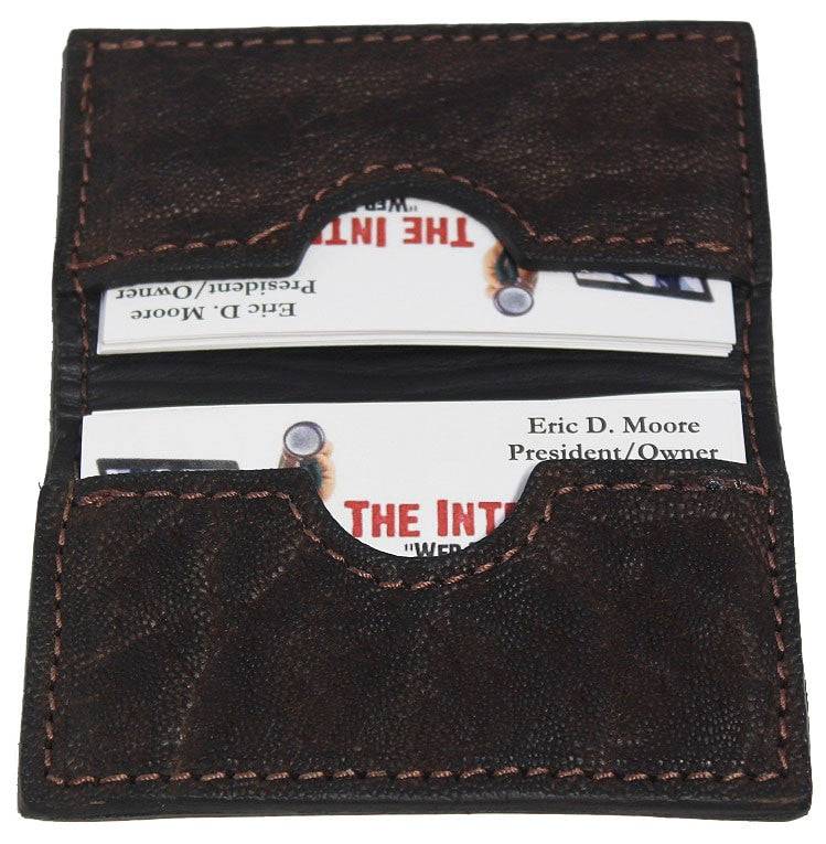 Dark Brown Elephant Credit Card & Business Card Wallet - Bullhide Belts