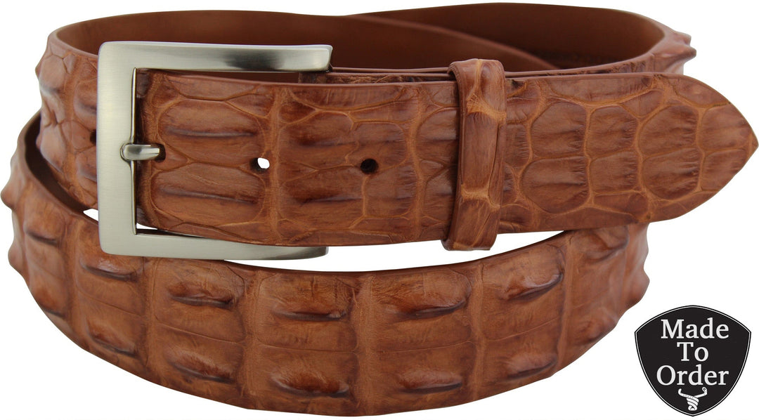 Cognac Australian Saltwater Hornback Crocodile Designer Full Grain