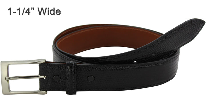 Black belt - lizard embossed top grain cowhide 90s Black Lizard Grain Embossed Leather Belt | Minimal Black  main image 4