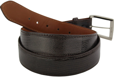 Brown Lizard Skin Designer Full Grain Leather Belt (Allow Approx. 4 Weeks To Ship) - Bullhide Belts