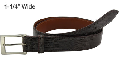 Brown Lizard Skin Designer Full Grain Leather Belt (Allow Approx. 4 Weeks To Ship) - Bullhide Belts