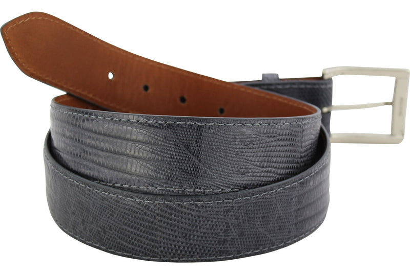 Gray Lizard Skin Designer Full Grain Leather Belt (Allow Approx. 4 Weeks To Ship) - Bullhide Belts