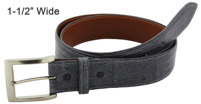 Gray Lizard Skin Designer Full Grain Leather Belt (Allow Approx. 4 Weeks To Ship) - Bullhide Belts