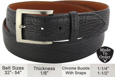 Black Shark Designer Full Grain Leather Belt (Allow Approx. 4 Weeks To Ship) - Bullhide Belts