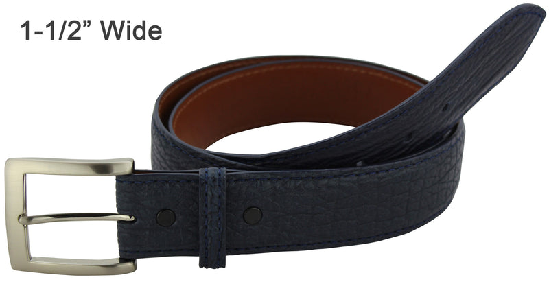 Navy Blue Shark Designer Full Grain Leather Belt (Allow Approx. 4 Weeks To Ship) - Bullhide Belts