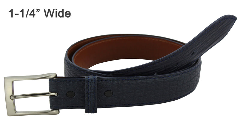 Navy Blue Shark Designer Full Grain Leather Belt (Allow Approx. 4 Weeks To Ship) - Bullhide Belts