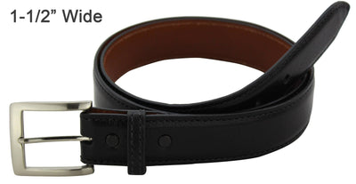 Black Italian Calf Leather Designer Full Grain Leather Belt (Allow Approx. 4 Weeks To Ship) - Bullhide Belts