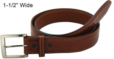 Cognac Italian Calf Leather Designer Full Grain Leather Belt (Allow Approx. 4 Weeks To Ship) - Bullhide Belts