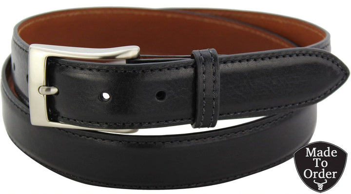 Mens Black Italian Calf Leather Belt | Full Grain BullhideBelts.com Mens Black Italian Calf Leather Belt | Full Grain BullhideBelts.com