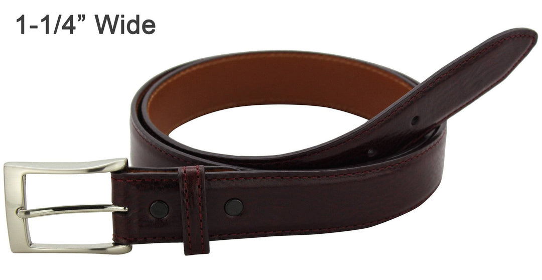 Men's Burgundy Italian Calf Leather Dress Full Grain Leather Belt **Made To Order Allow 5 To 6 Weeks To Ship 36" / 1-1/2" Men's Burgundy Italian Calf Leather Dress Full Grain Leather Belt **Made To Order Allow 5 To 6 Weeks To Ship 36" / 1-1/2"