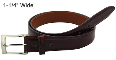 Burgundy Italian Calf Leather Designer Full Grain Leather Belt (Allow Approx. 4 Weeks To Ship) - Bullhide Belts