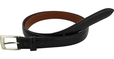 Black Italian Calf Leather Designer One Inch Wide Dress Full Grain Leather Belt (Allow Approx. 4 Weeks To Ship) - Bullhide Belts